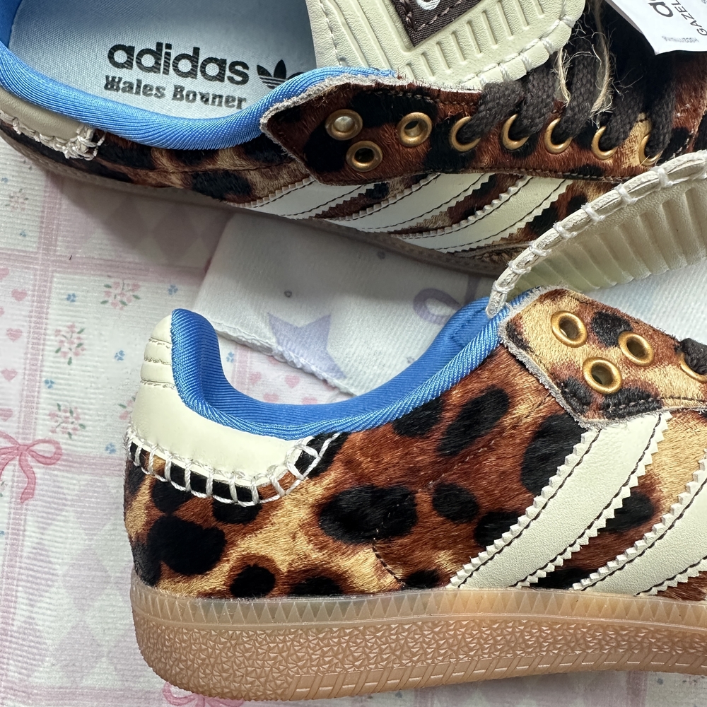 adidas x Wales Bonner Samba Leopard Print Pony Hair Low-Top Sneakers - Picture 11 of 11